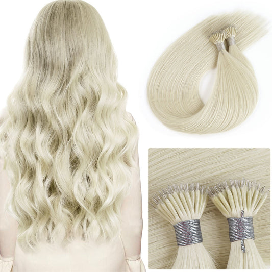 Virgin Nano Ring Hair Extensions 60# Light Blonde
