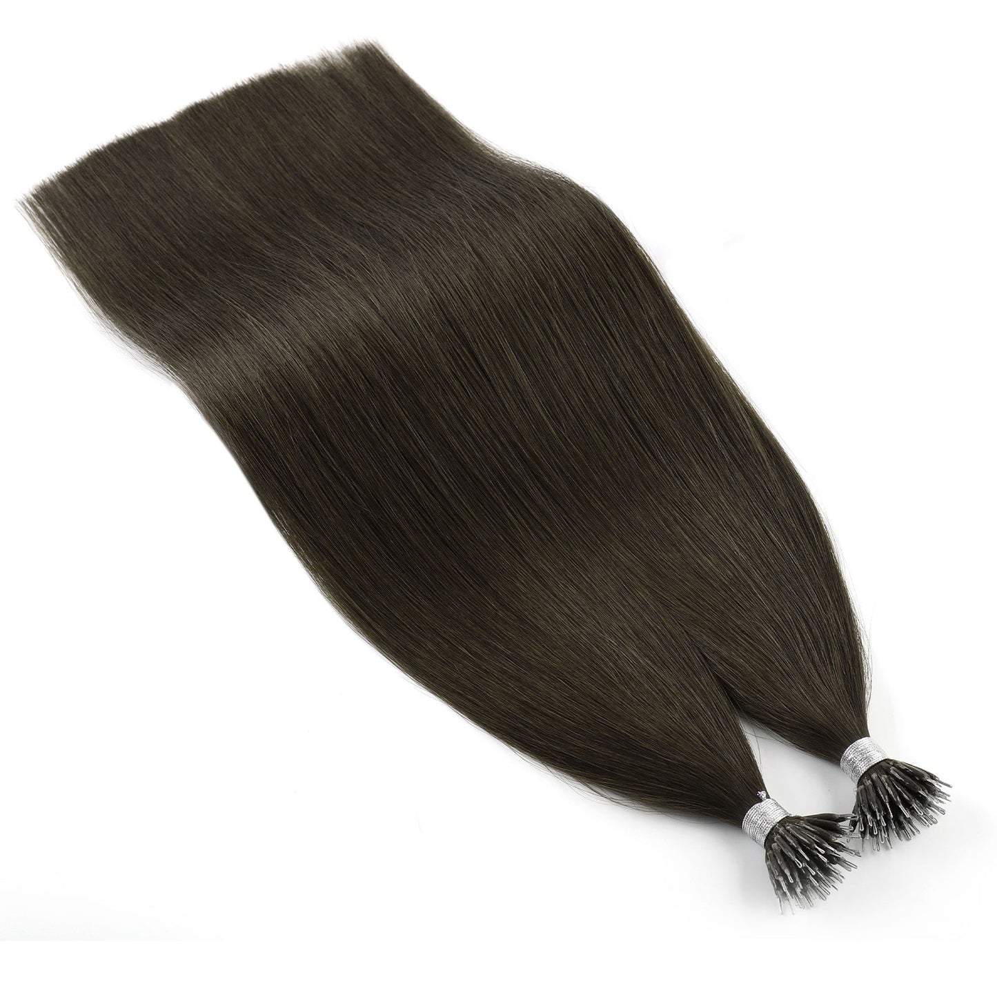 Virgin Nano Ring Hair Extensions 2A# Dark Chocolate Brown