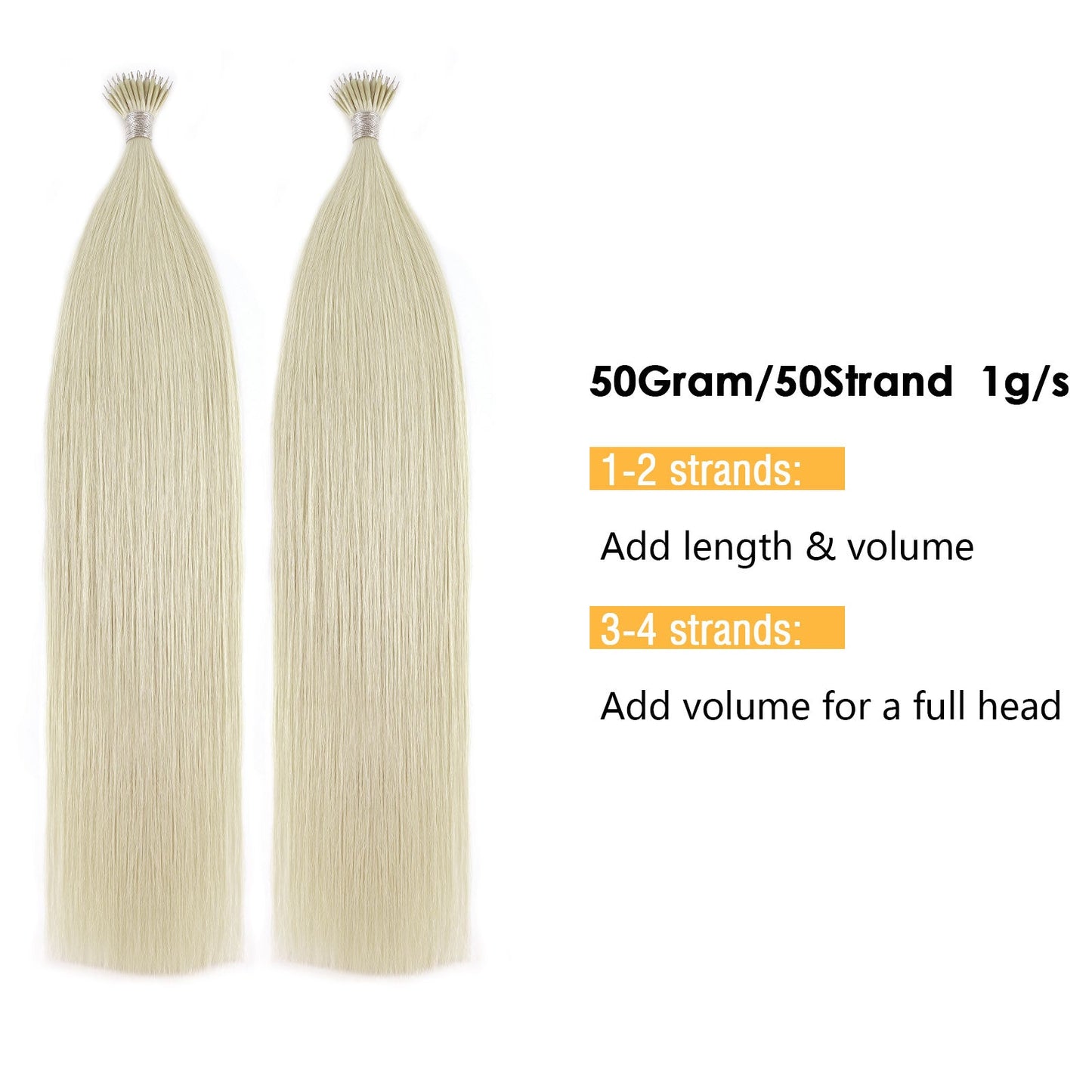 Virgin Nano Ring Hair Extensions 60# Light Blonde