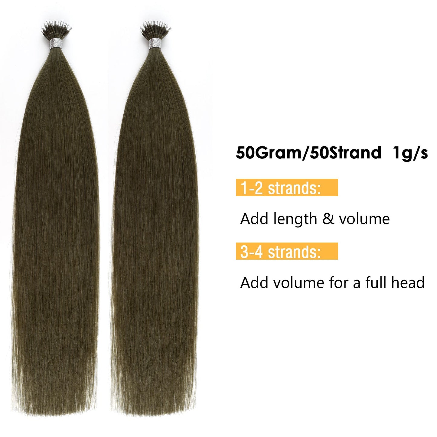 Virgin Nano Ring Hair Extensions 3# Medium Ash Brown