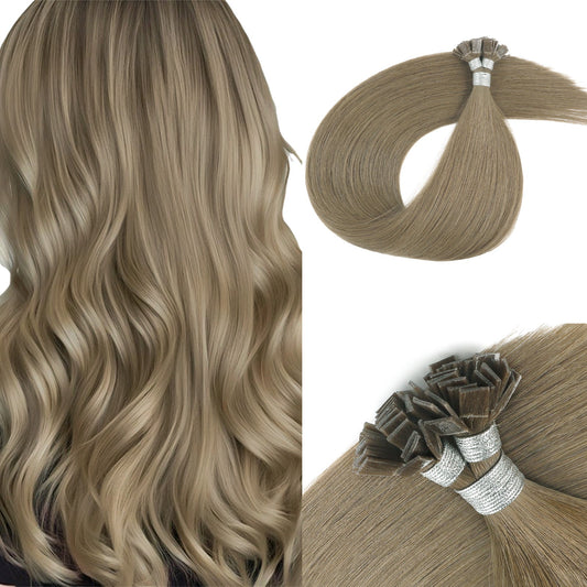 Keratin Bond Extensions Virgin Hair 18A# Sandy Brown