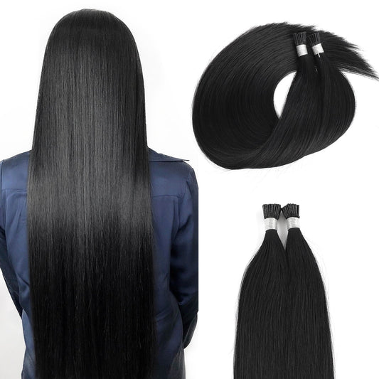 I Tip Hair Extensions Virgin Hair #1 Jet Black