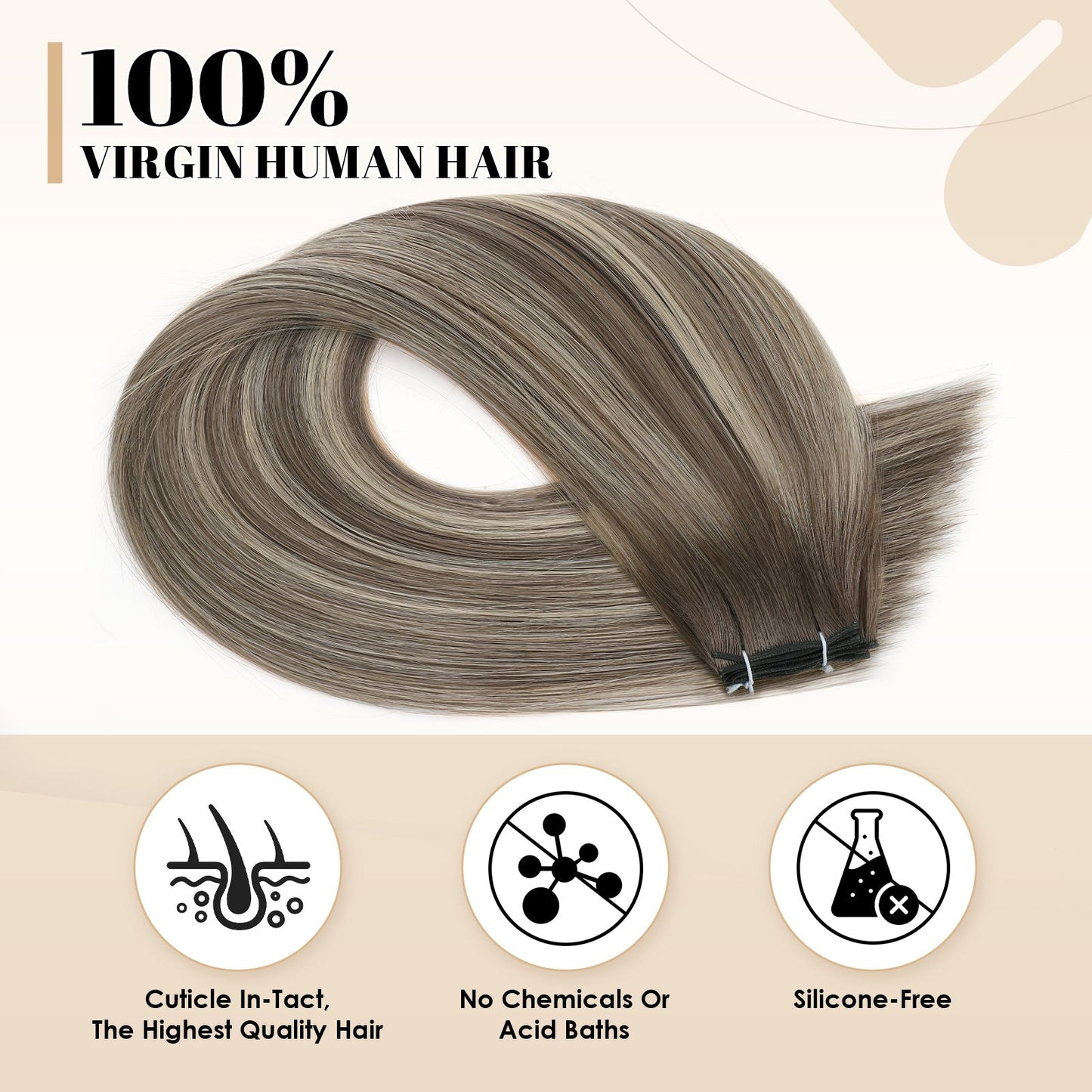 Virgin Genius Weft Rooted Highlights R4-P4/18A#