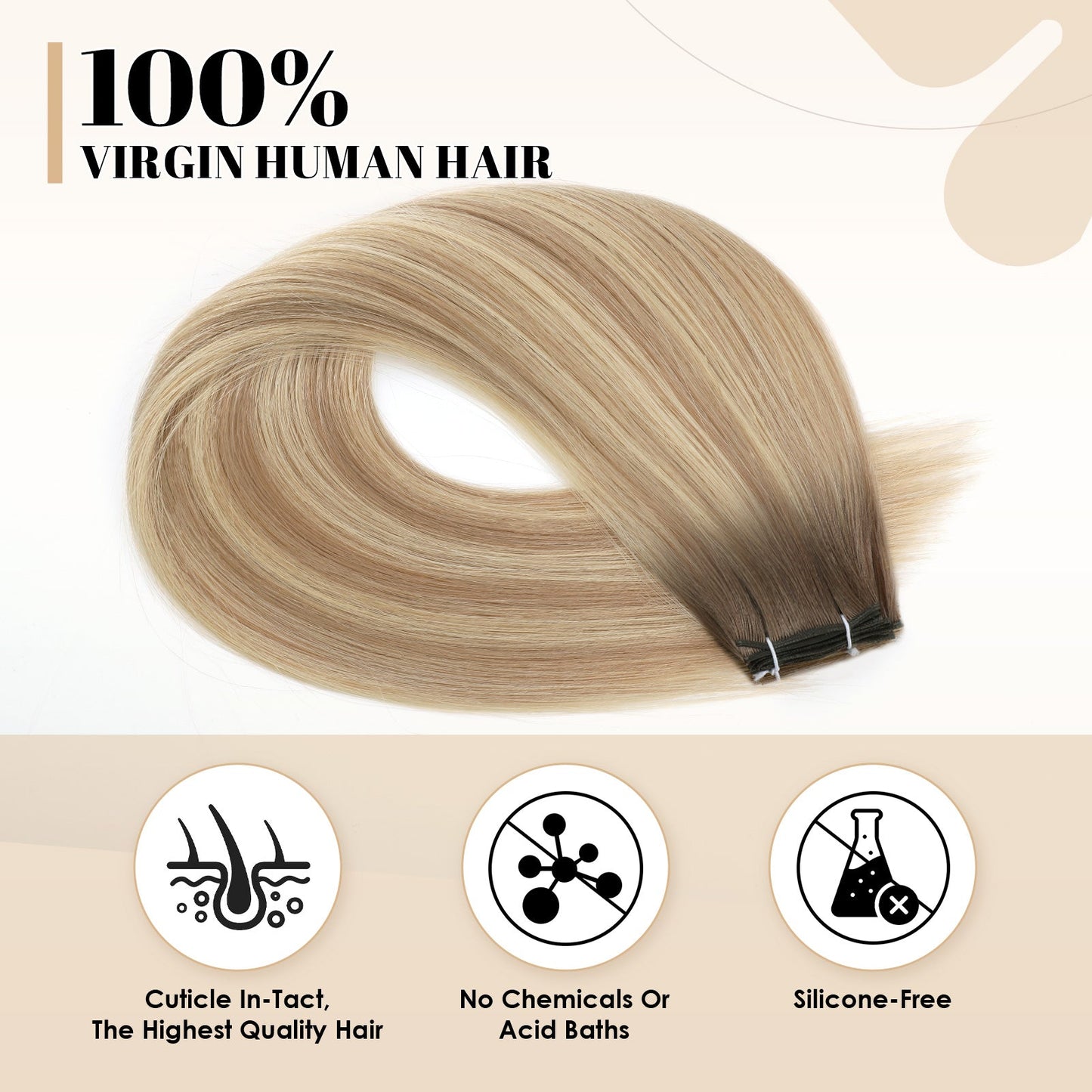Virgin Genius Weft Rooted Highlights R6-P18/22#