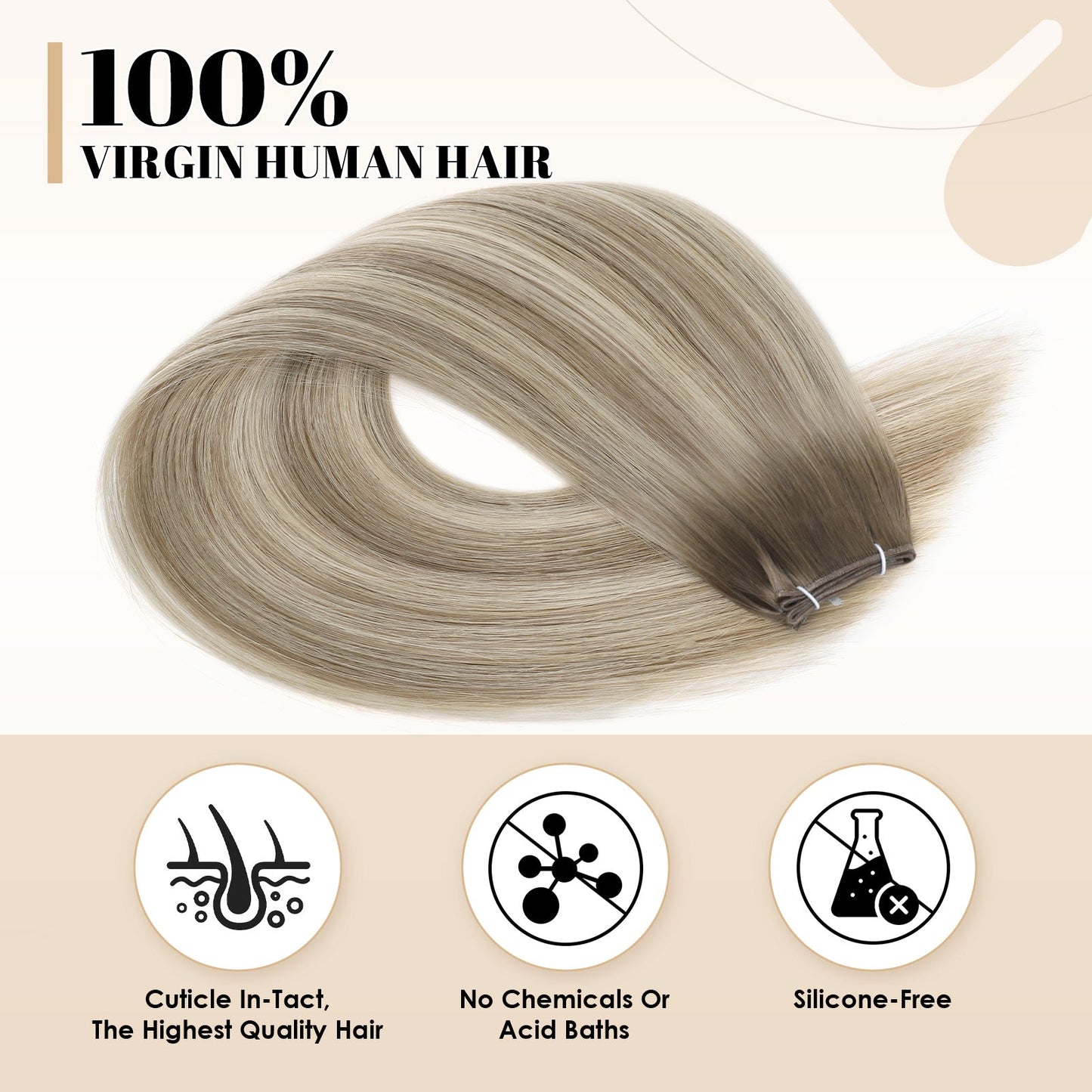 Virgin Genius Weft Rooted Highlights R8A-P18A/60A#