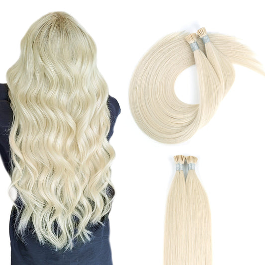 I Tip Hair Extensions Virgin Hair 60# Light Blonde