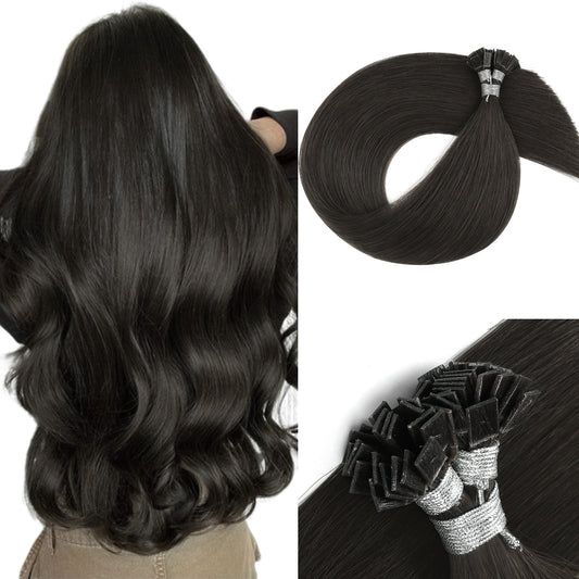 Keratin Bond Extensions Virgin Hair 1B# Off Black