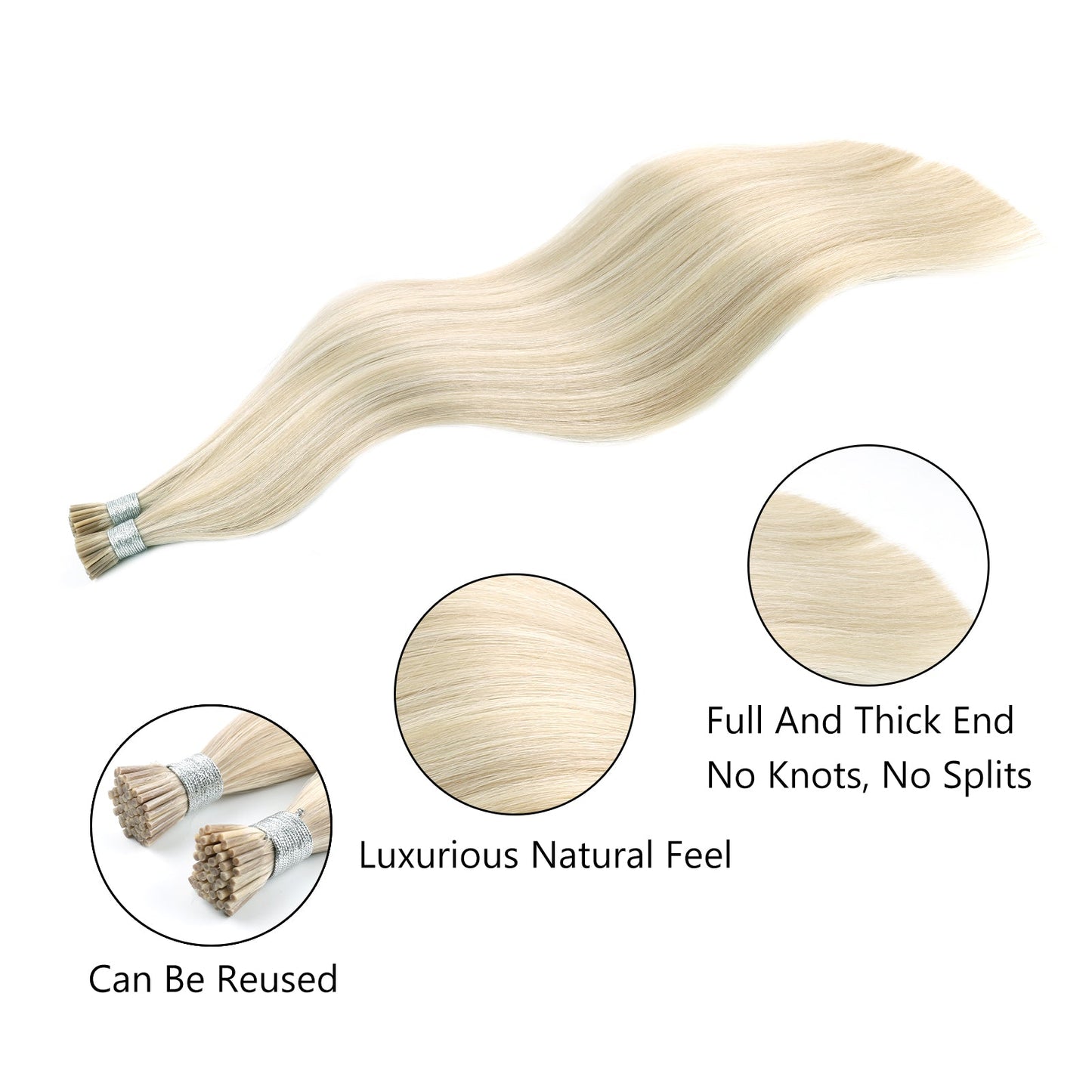 I Tip Hair Extensions Virgin Hair Highlights P18A/60A#